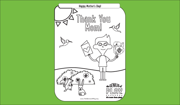 Mother's Day Boy Coloring Sheet