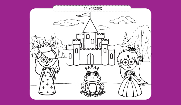 Princesses Coloring Sheet