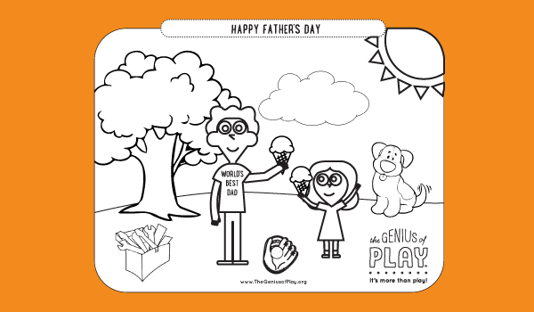 Father's Day - Girl Coloring Sheet