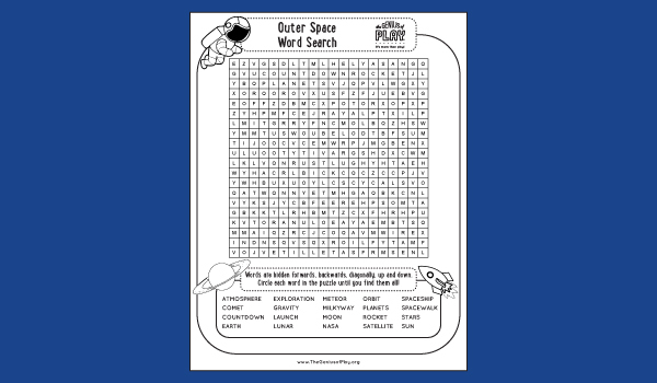 Outer Space Activity Sheet