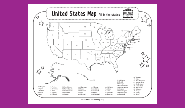 United States Map Coloring Sheet