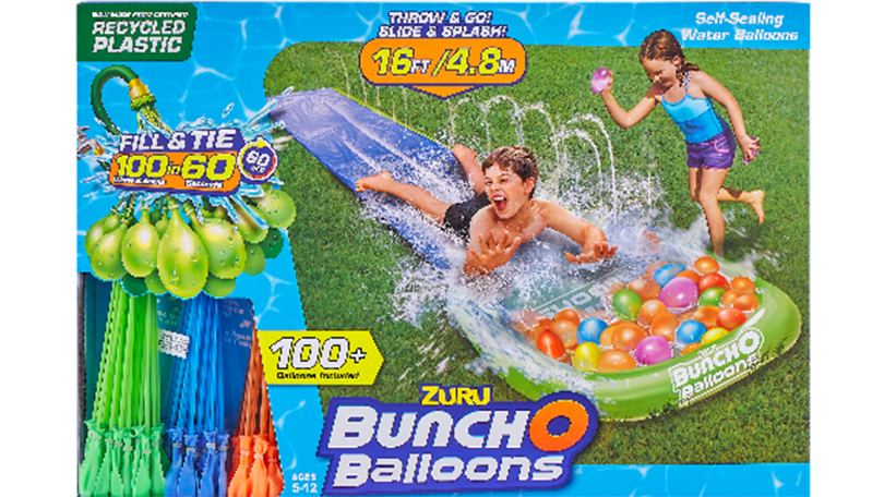 Crazy Bunch O Balloons Water Slide Wipeout 